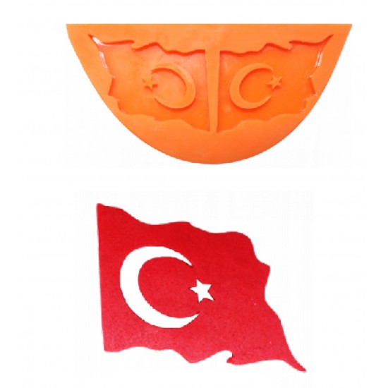 Ay Yıldız Türk Bayrakları Gıda Silikon Kalıp