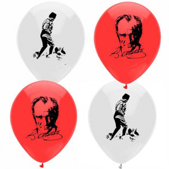 12 İnç Atatürk Balon 100 Adet