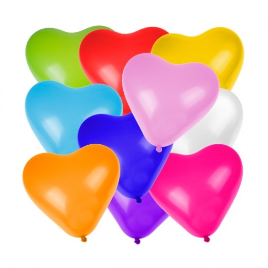 Kalp Karışık Renkli 6'lı Balon
